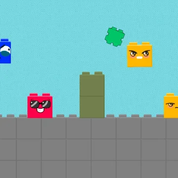 Кооперативный платформер для двоих. Играйте с другом и проходите сложные уровни, разрушая блоки в виде кирпичиков!