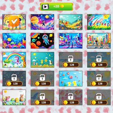 Соберите яркие и увлекательные картинки, меняя местами их части! Игра "Микс пазл: Детские рисунки" развивает логику, внимание и навыки решения задач.