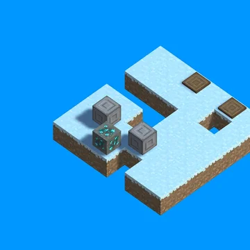 Испытай свой мозг! 3D Сокобан-головоломка в стиле Майнкрафт. Сможешь расставить все блоки по местам?