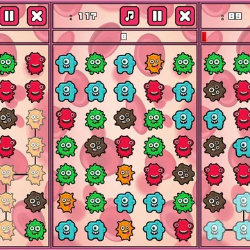 Отразите нашествие вредных разноцветных микробов!