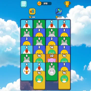 Объединяй одинаковых животных и доберись до зебры!