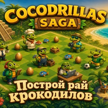 Cocodrillas Saga - увлекательная игра в жанре мерж! Создавайте крокодилов разных профессий. Играйте бесплатно и наслаждайтесь живым общением персонажей! (скриншот 9)