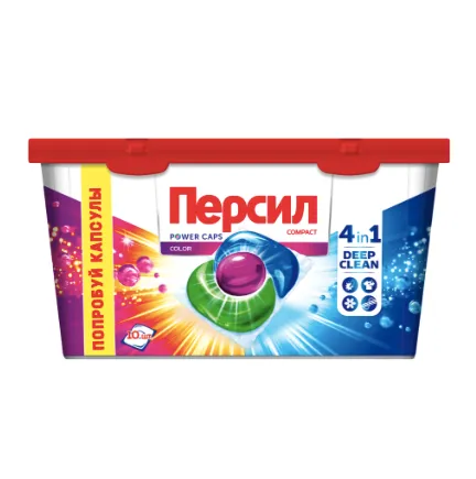 Капсулы для стирки ПЕРСИЛ Пауэр Капс 4в1 Колор, 10шт