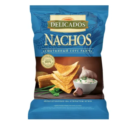 Чипсы кукурузные DELICADOS со вкусом соуса Ранч, 150г