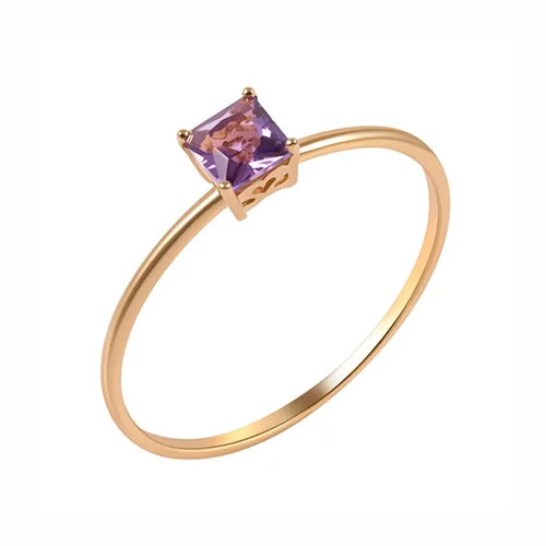 Ювелирное золотое кольцо 585 Аметист