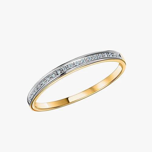 Золотое кольцо с бриллиантами природными